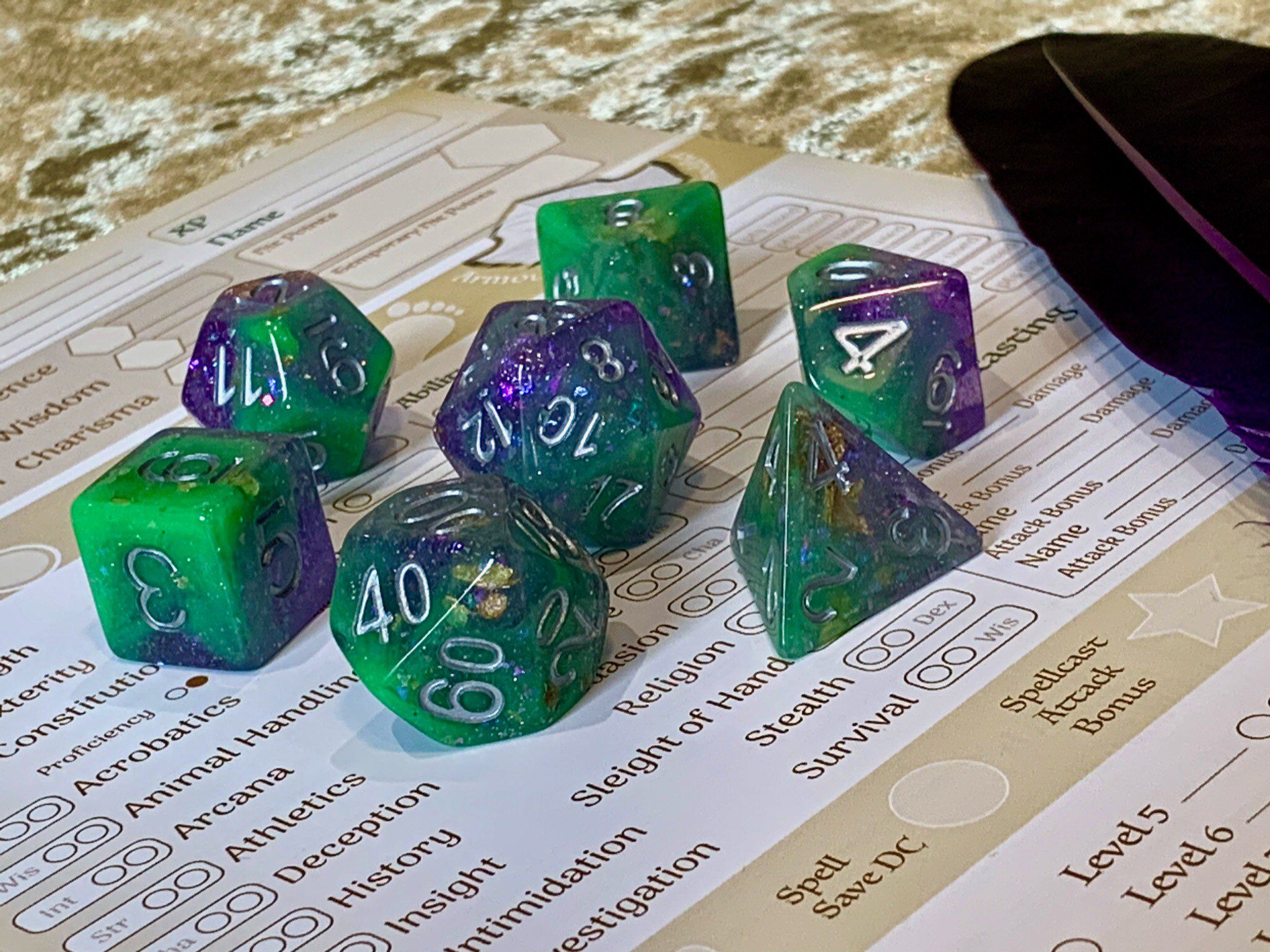 Poisoned Chalice Polyhedral Dice for RPG like Dungeons & Dragons