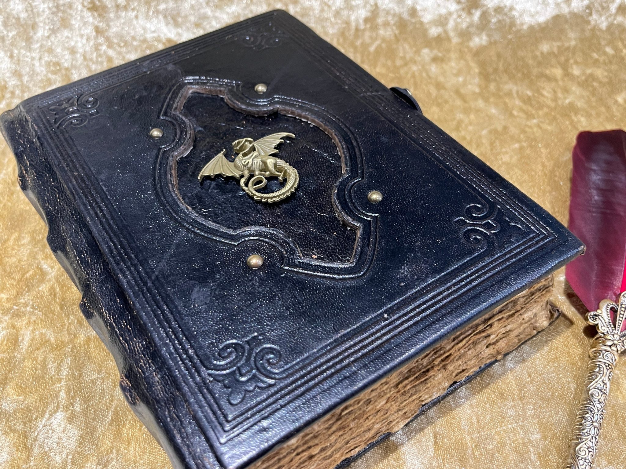 Leather A5 Notebook, Tome, Grimoire, Spell Book with Fantasy ...