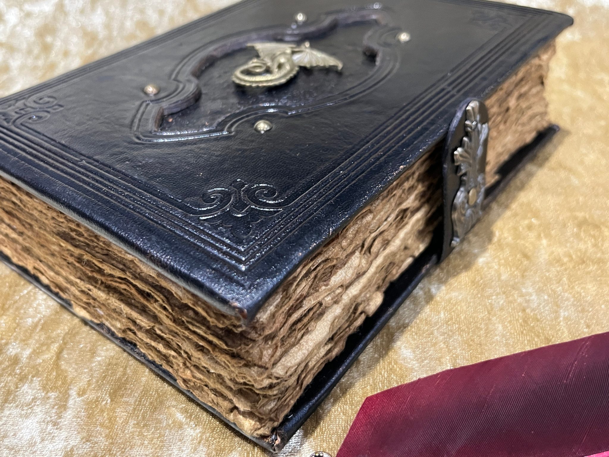 Leather A5 Notebook, Tome, Grimoire, Spell Book with Fantasy ...