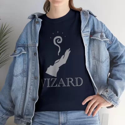 Wizard | Unisex Class T-shirt | Dungeons and Dragons Style | Pathfinder Style | Fantastic Gift | Metal D20 Shirt | Dragon Dice Shirt - Image 93