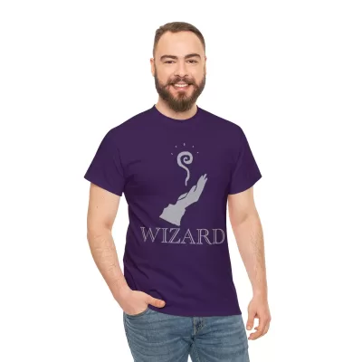 Wizard | Unisex Class T-shirt | Dungeons and Dragons Style | Pathfinder Style | Fantastic Gift | Metal D20 Shirt | Dragon Dice Shirt