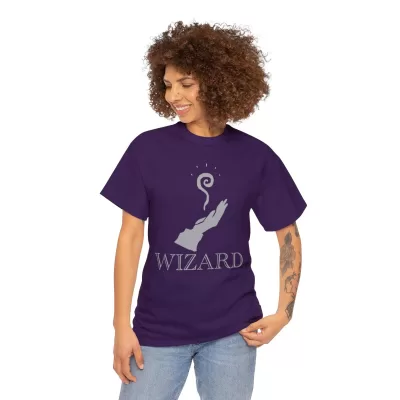 Wizard | Unisex Class T-shirt | Dungeons and Dragons Style | Pathfinder Style | Fantastic Gift | Metal D20 Shirt | Dragon Dice Shirt - Image 4