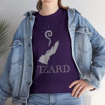 Wizard | Unisex Class T-shirt | Dungeons and Dragons Style | Pathfinder Style | Fantastic Gift | Metal D20 Shirt | Dragon Dice Shirt - Image 9